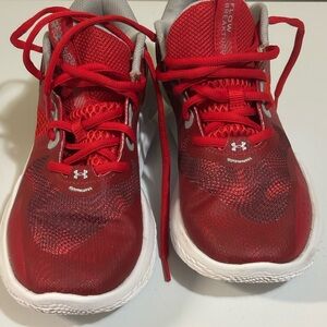 Under Armour Red and White Athletic Shoes
